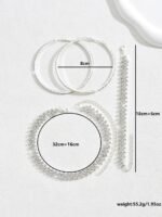 European & American Style Diamond Claw Chain Jewelry Set - Wholesale Accessories Necklace, Bracelet & Earrings - Image 5