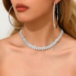 European & American Style Diamond Claw Chain Jewelry Set - Wholesale Accessories Necklace, Bracelet & Earrings - Image 3