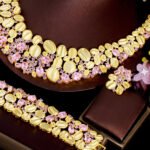 4piece African Cubic Zirconia Extra Large Necklace Women Wedding Party Dubai Gold Plated Luxury Big Jewelry Sets for Brides - Image 5