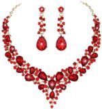 Jewelry, Eyewear, Watches & Accessories Fashion Jewelry Fashion Jewelry Sets High Quality 18k Gold Plated Crystal Teardrop Cluster Statement Women Wedding Bridal Necklace Dangle Earrings Jewelry Set - Image 4