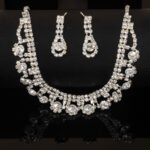 Best Selling Vintage Style Brass Jewelry Set Water Drop Necklace Earring Jewellery Sets for Women - Image 2