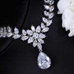 Luxury Water Drop Big Earrings Necklace Bridal Fine Jewelry Set Sparkling Cubic Zirconia Fashion Jewelry Sets - Image 6