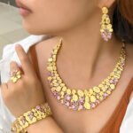 4piece African Cubic Zirconia Extra Large Necklace Women Wedding Party Dubai Gold Plated Luxury Big Jewelry Sets for Brides - Image 2