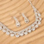 Best Selling Vintage Style Brass Jewelry Set Water Drop Necklace Earring Jewellery Sets for Women - Image 3