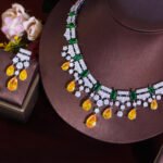 Glamorous Yellow Cubic Zirconia Dangle Water Drop Wedding Party Bridal Necklace Pageant Jewelry Sets for Women - Image 5
