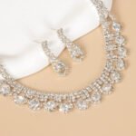 Best Selling Vintage Style Brass Jewelry Set Water Drop Necklace Earring Jewellery Sets for Women - Image 4