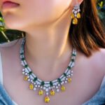 Glamorous Yellow Cubic Zirconia Dangle Water Drop Wedding Party Bridal Necklace Pageant Jewelry Sets for Women - Image 6