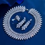 Luxury Chunky Full Cubic Zirconia Paved Dinner Party Bridal Wedding Choker Big Necklace and Earrings CZ Jewelry Sets for Women - Image 6