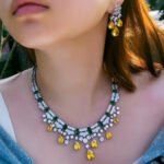 Glamorous Yellow Cubic Zirconia Dangle Water Drop Wedding Party Bridal Necklace Pageant Jewelry Sets for Women - Image 2