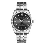 Black Dial Silver Band Men 9#