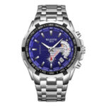 Blue Dial Silver Steel Band 4#