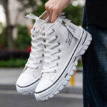Men's Breathable High-Top Canvas Shoes - Image 2