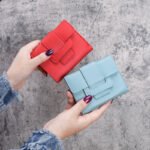 Korean Style Solid Color Drawstring Tri-fold Women's Wallet, Coin Purse, Handbag, Short Student Wallet, Fashionable Versatile - Image 4
