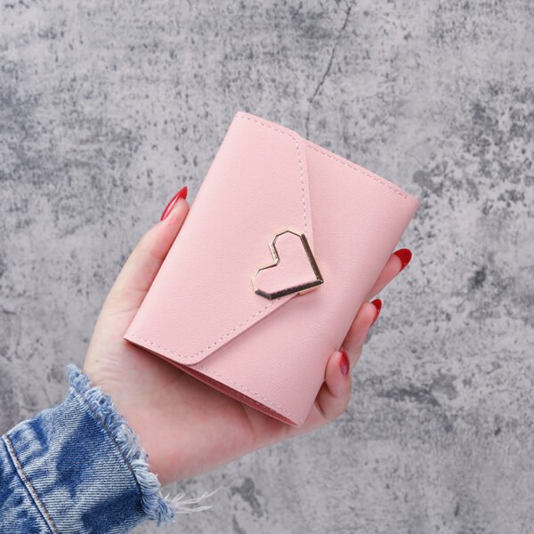 Vintage Metal Heart Short Wallet for Women