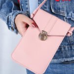 Women's Fashion Lock Buckle Crossbody PU Leather Touch Screen Phone Wallet Retro Student Clasp Small Wallet - Image 4