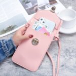 Women's Fashion Lock Buckle Crossbody PU Leather Touch Screen Phone Wallet Retro Student Clasp Small Wallet - Image 3
