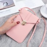 Women's Fashion Lock Buckle Crossbody PU Leather Touch Screen Phone Wallet Retro Student Clasp Small Wallet - Image 12