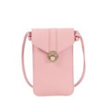 Women's Fashion Lock Buckle Crossbody PU Leather Touch Screen Phone Wallet Retro Student Clasp Small Wallet - Image 5