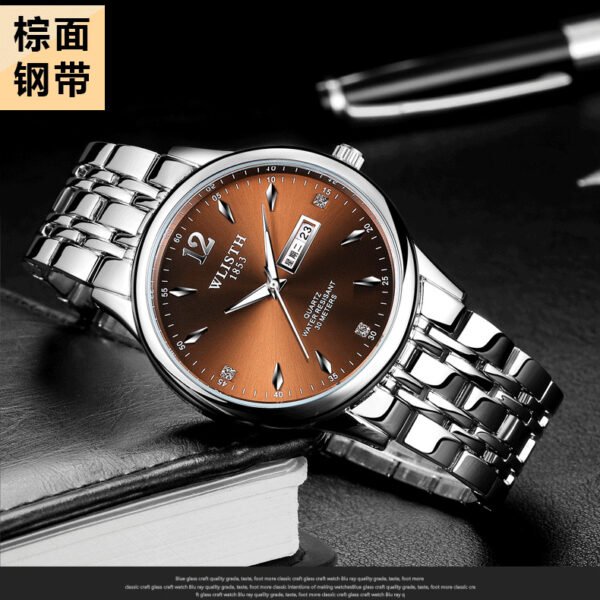 Silver Case Men's Brown Dial 1#