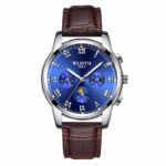 Silver Case Blue Dial Leather Strap #9