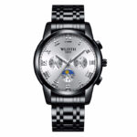 Black Case White Dial Steel Strap #12