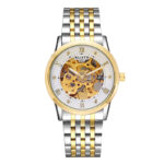 Gold Bezel White Dial Steel Strap 5#