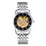 Silver Bezel Black Dial Steel Strap 8#