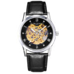 Gold Bezel Black Dial Steel Strap 6#