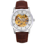 Silver Bezel White Dial Leather Strap 3#
