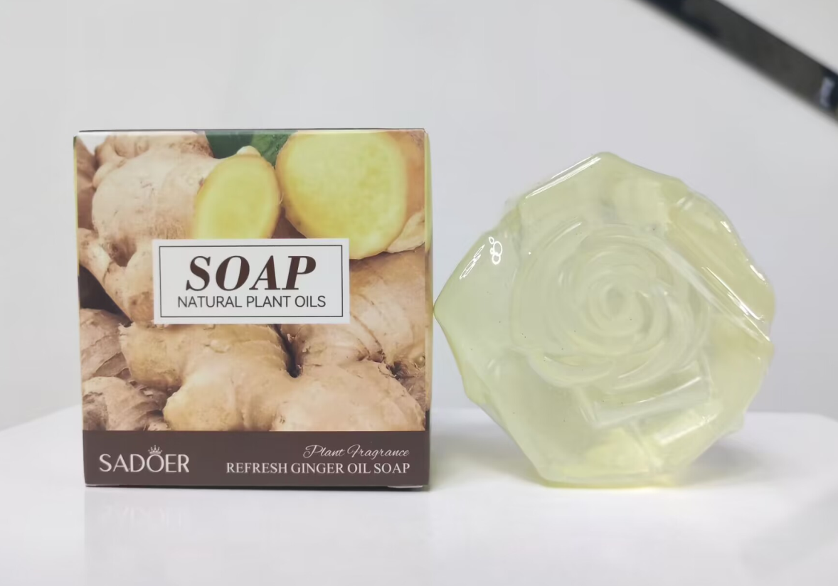 HB1632-sadoer-fresh-ginger-essential-oil-soap-includes-bubble-net SADOER Fresh Ginger Essential Oil Soap (Includes Bubble Net) - Image 1