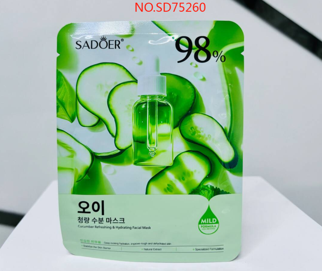 HB3150-sadoer-cucumber-refreshing-and-hydrating-facial-mask SADOER Cucumber Refreshing and Hydrating Facial Mask - Image 1