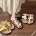 Roman Sandals Women Wear-resistant Birkenstock Flip Flops 2026 French Fairy Style Vintage Flat Beach Sandals - Image 2