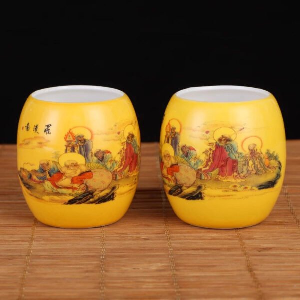 High White Yellow Base Waist Drum Old Man Bare Cup (No Handle