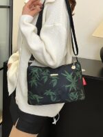 Bamboo Leaf Mom Shoulder Bag, Casual Multi-layer Crossbody Lightweight - Image 3