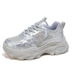 Women's Chunky Sneakers Breathable Mesh Casual Shoes Thick Sole Height Increasing Sports Shoes - Image 5