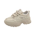Korean Style Leather Low-top Dad Sneakers Women 2024 Autumn New Breathable Student Sports Heightening Casual 8821 - Image 5