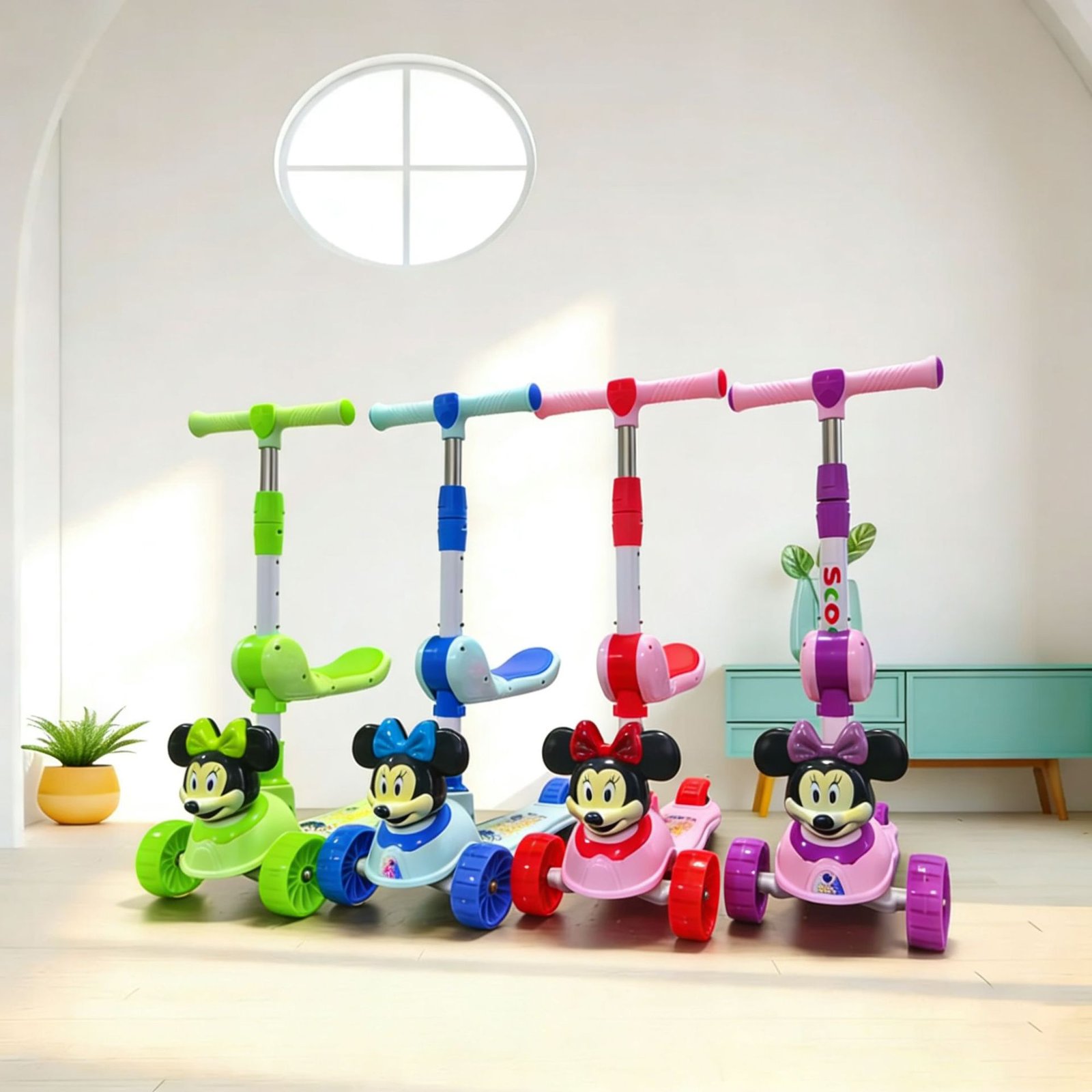O1CN011KuDcM1mjvtZJEHc0_2222206414991-0-cib.jpg New Children's Scooter 1-12 Years Old Girls 3-in-1 Pedal Scooter Toy Car Mickey - Image 1