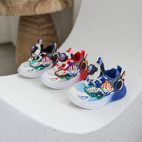 Boys' Running Shoes Cartoon Superman Lightweight Breathable Leather Sneakers