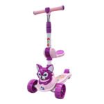 Cartoon Kids Scooter 3-in-1 Foldable Push Scooter Shape Scooter Turnable Tricycle - Image 5
