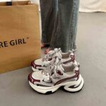 Thick Sole Platform Silver Dad Sneakers for Women 2026 Spring Summer Trendy Casual Sports Shoes - Image 2