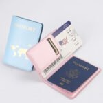 Leather Passport Holder Couple New Wedding Gift Travel Document Case Passport Cover PU - Image 2