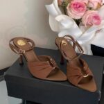 Designer One-Strap Sandals 2025 Spring/Autumn New Women's Pointed Toe Open Toe Roman High Heels - Image 3