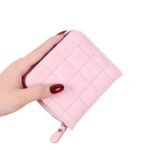 New Wallet Women Korean Style Simple Mini Grid Wallet High School Student Retro Short Wallet Card Holder Multi-card Slot - Image 5