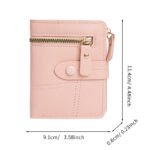 Solid Color Women's Wallet with Buckle and Zipper Coin Pocket, Short Card Holder - Image 5