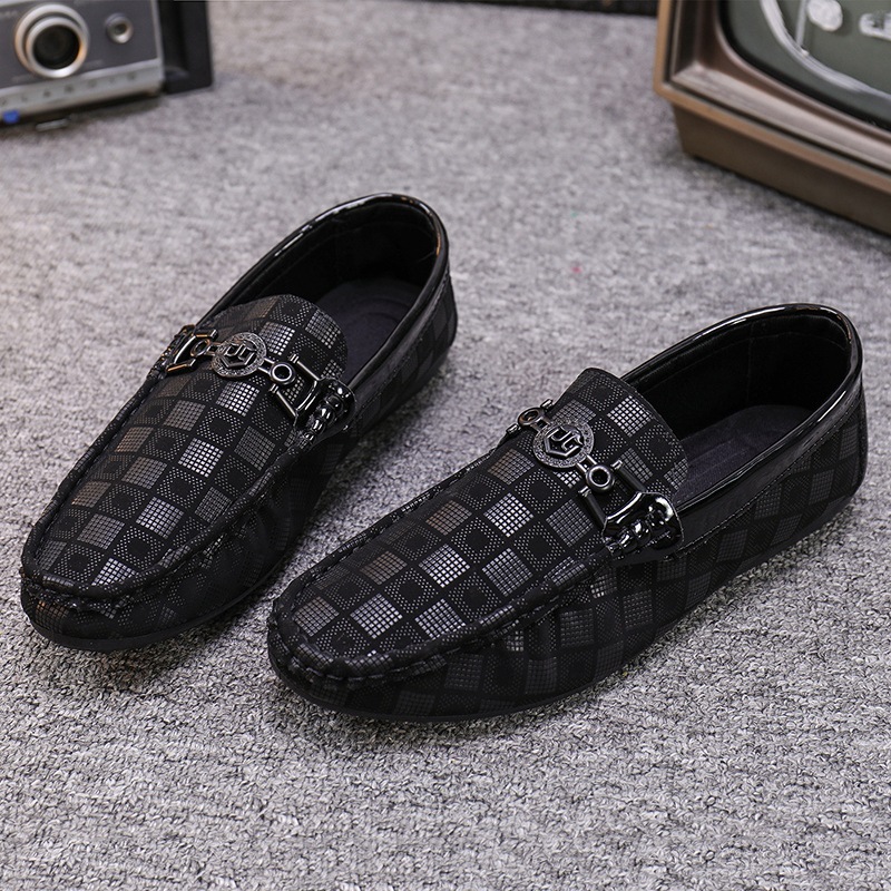 O1CN014JTaL41NxKduyrv7x_2695211636-0-cib.jpg Men's Casual Loafers with Plaid Pattern - Image 1