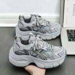 Women's Autumn New Breathable Mesh Sports Shoes Korean Style Versatile Chunky Sole Dad Sneakers