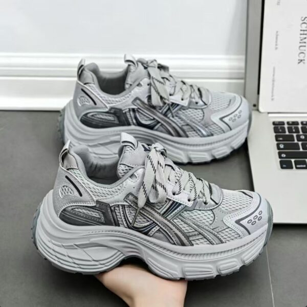 Women's Autumn New Breathable Mesh Sports Shoes Korean Style Versatile Chunky Sole Dad Sneakers