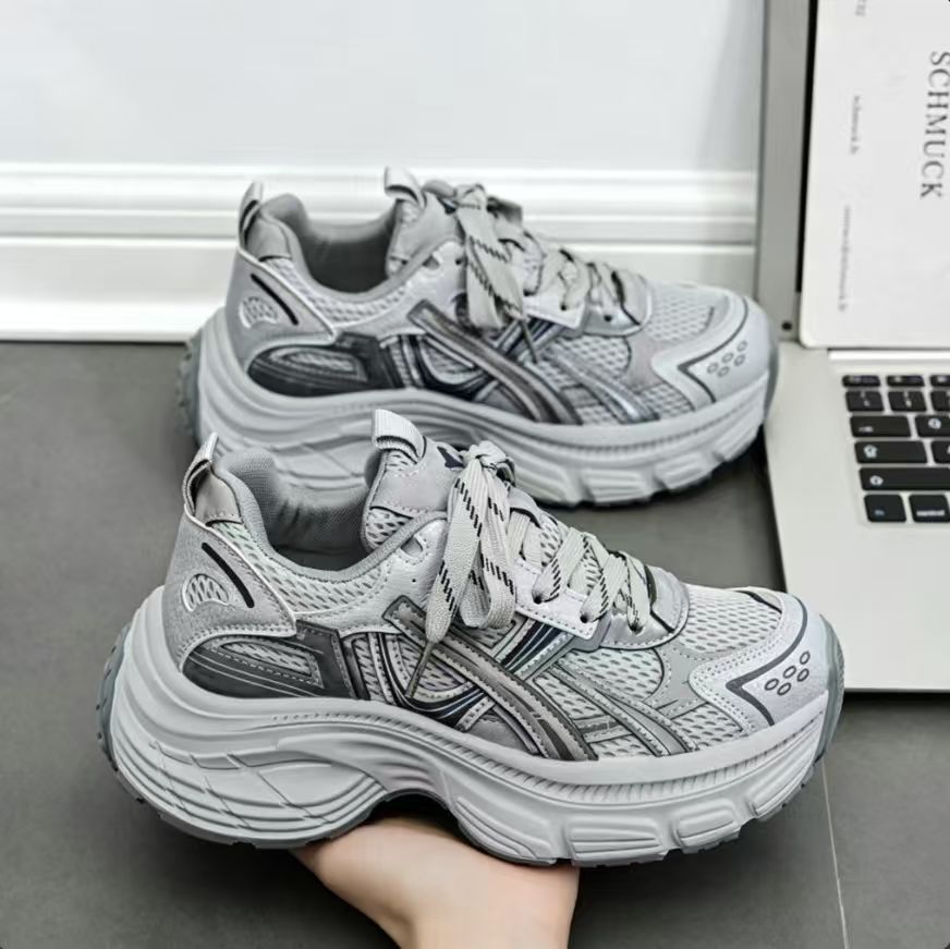 O1CN014OuE4I1arvR2MqulG_2217755913384-0-cib.jpg Women's Autumn New Breathable Mesh Sports Shoes Korean Style Versatile Chunky Sole Dad Sneakers - Image 1