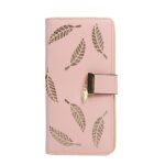 2025 New Ladies Wallet Sweet and Feminine PU Leather Horizontal Zipper Mid-Long Wallet Hollow Leaf Coin Purse - Image 5