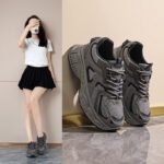 Women's Chunky Sneakers 2024 Autumn New Breathable Casual Shoes Student Korean Style Thick Sole Heightening Running Shoes - Image 4